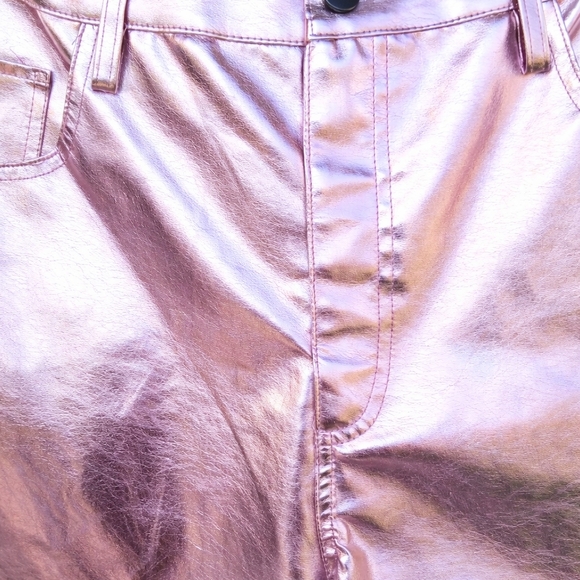 💖 BuddyLove Travolta Pink Metallic Pants 30 Ballet Slipper High Rise NWT - Picture 3 of 11